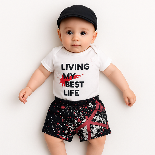 Living My Best Life 3 Pieces Set Baby Romper