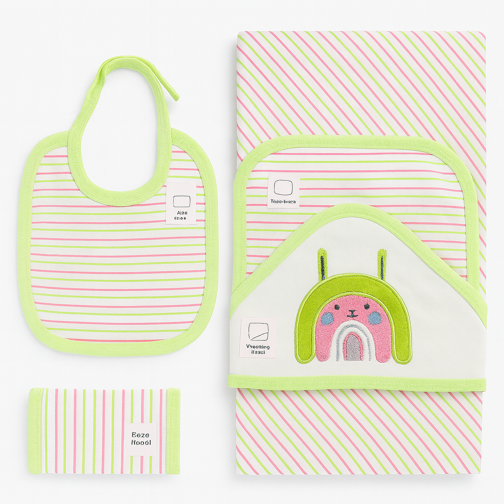 Mother Care 3-Pcs Set Wraping Sheet