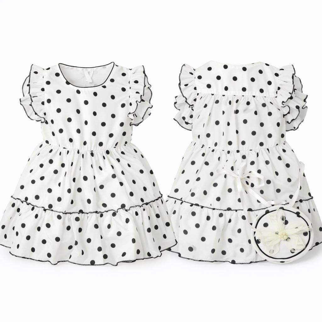 Baby Frock Black polka Dot Chand Tara Store