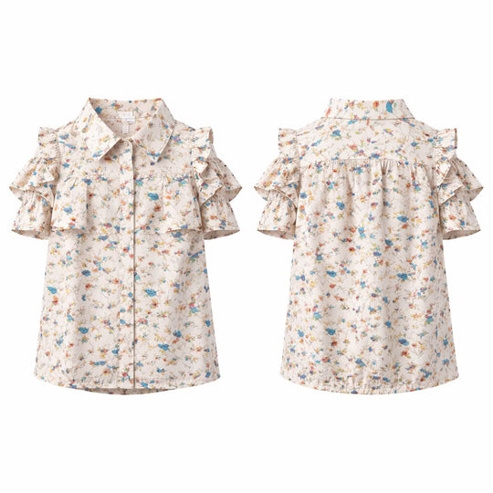 Baby Girls Top Flower Printed Creme Chand Tara Store
