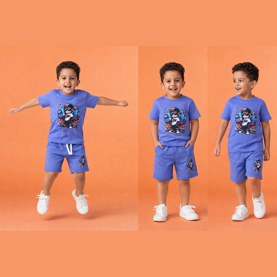 Cotton Blended T-Shirt & Shorts Set