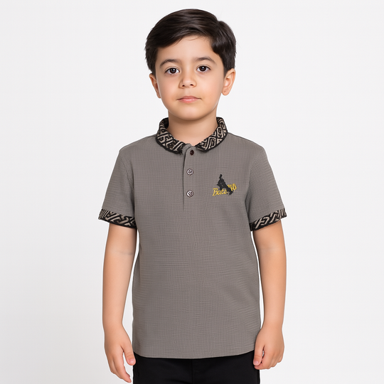 Grey Polo T-Shirt For Boys
