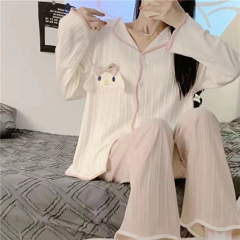 Soft Pastel Bow Night Suit