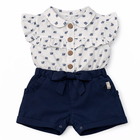 Baby Girls Romper Flower Print