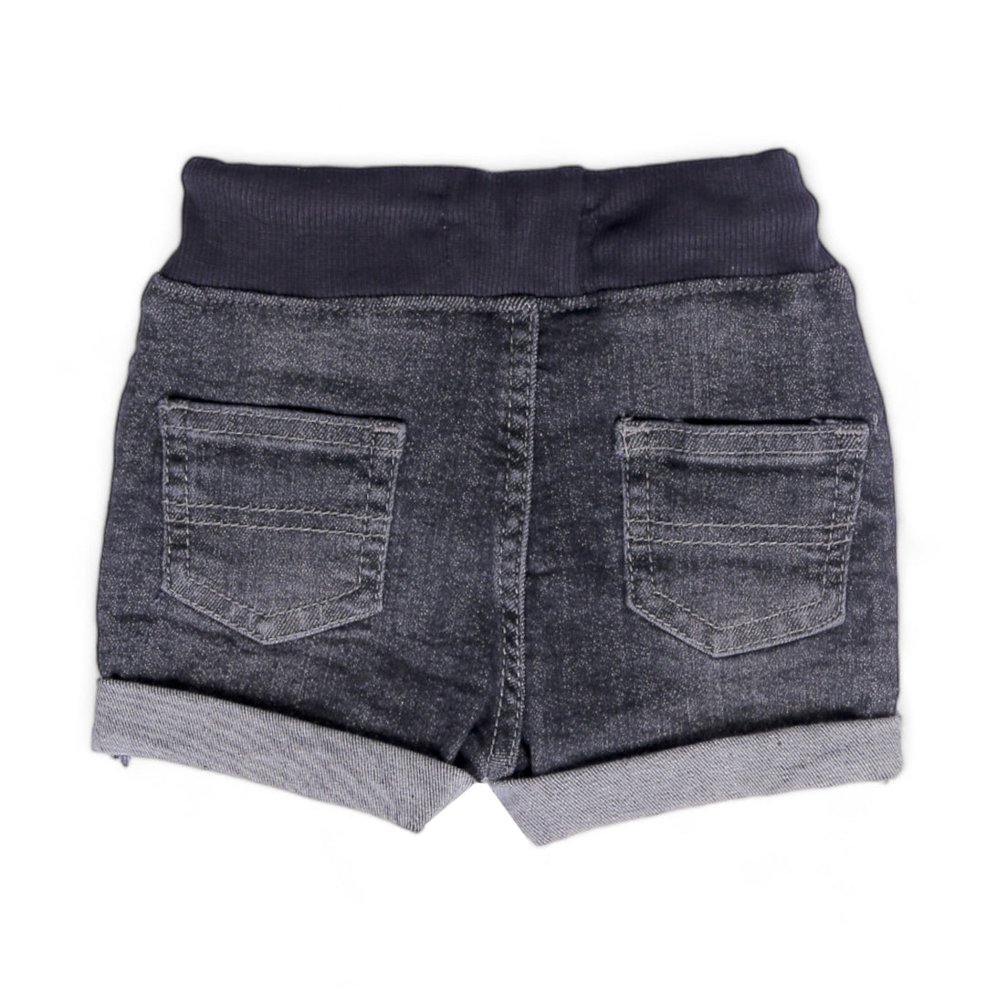 String Grey Denim Shorts