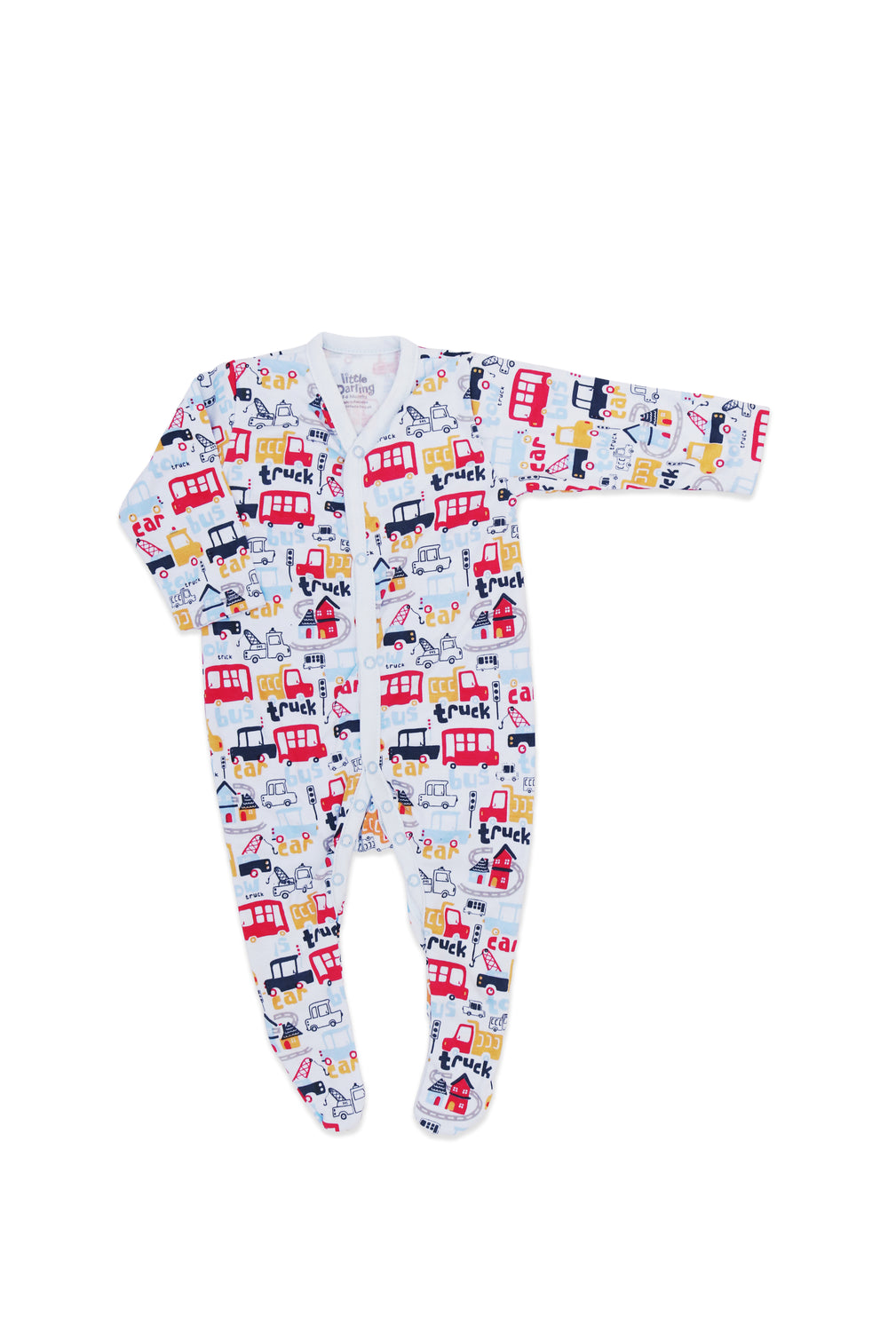 Sleep Suit 3M-6M Little Darling White Basics