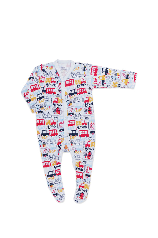 Sleep Suit 3M-6M Little Darling White Basics