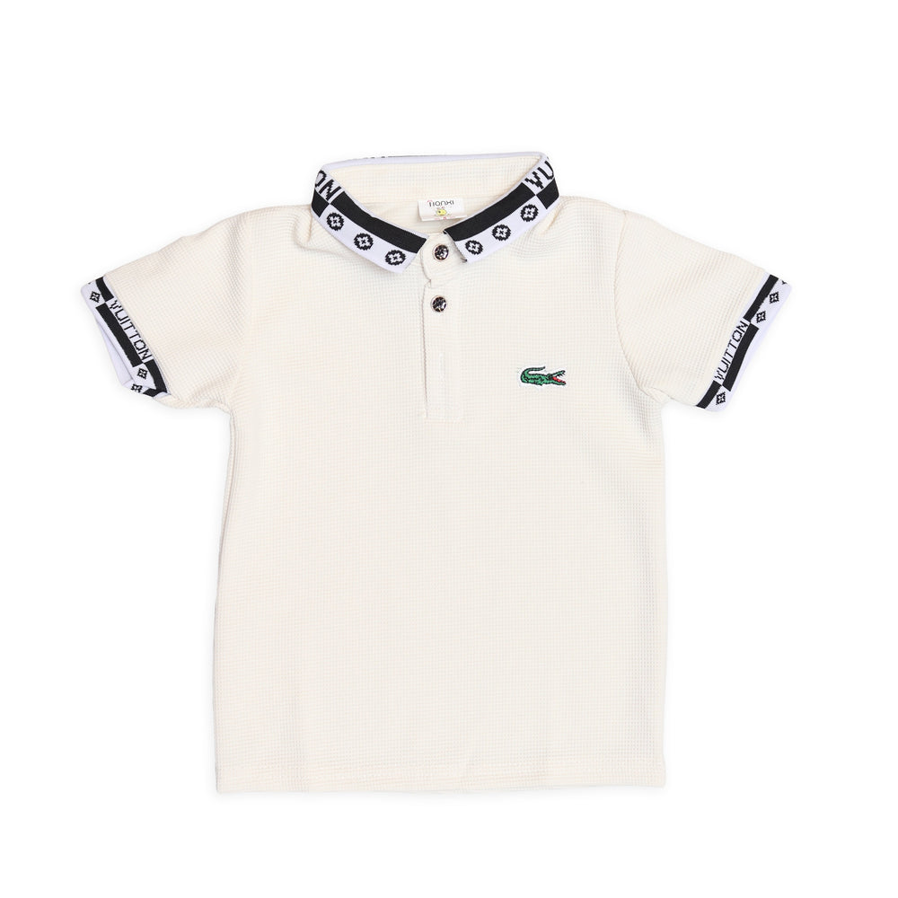 Cream Polo T-Shirt For Boys