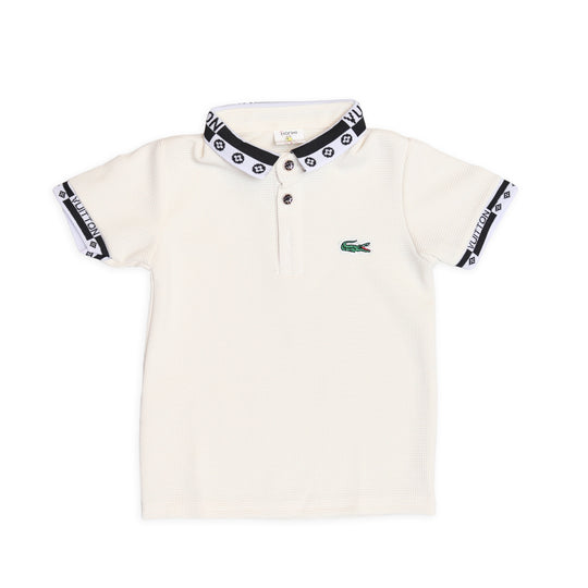 Cream Polo T-Shirt For Boys