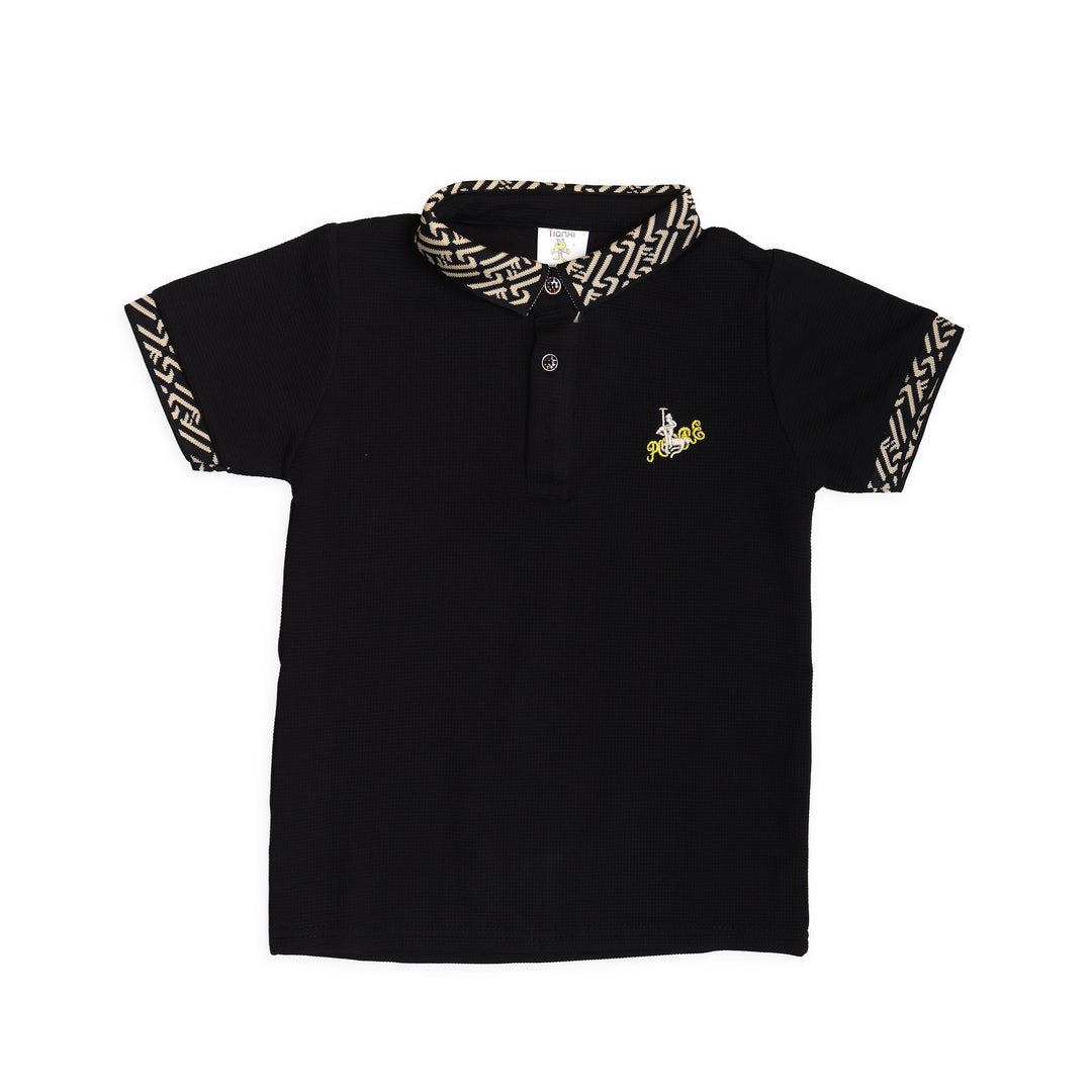 Black Polo T-Shirt For Boys