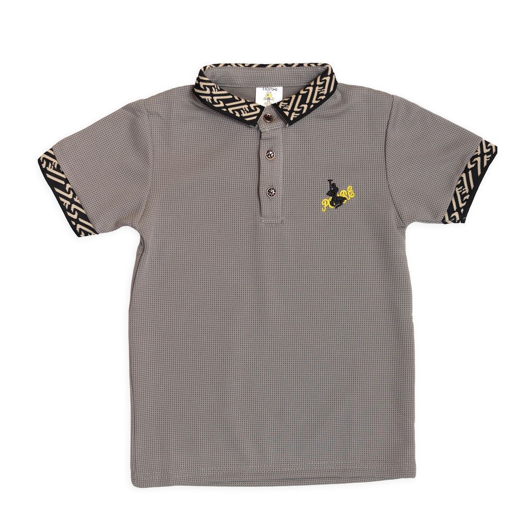 Grey Polo T-Shirt For Boys
