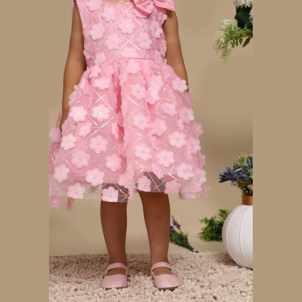 Baby Girls Fancy Pink Floral Party Frock