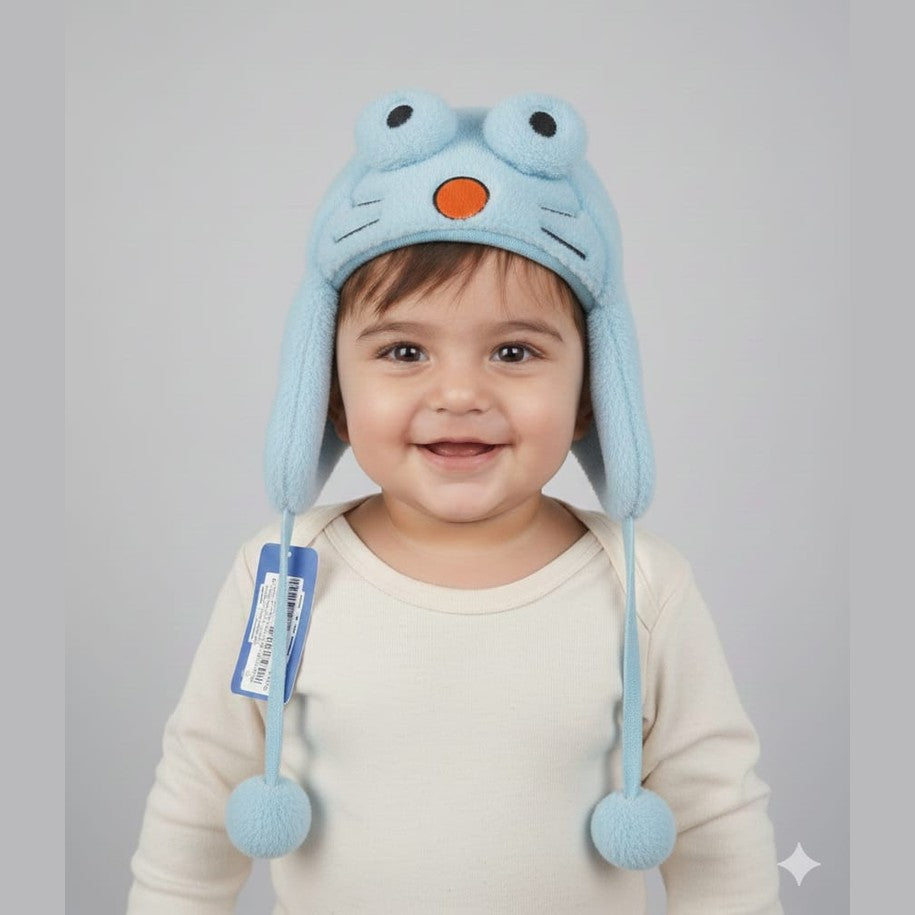 Rabbit Wool Cap With Adjustable Strap
