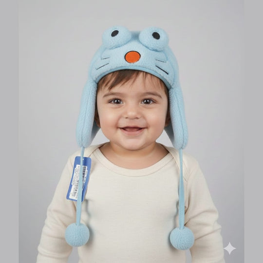 Rabbit Wool Cap With Adjustable Strap