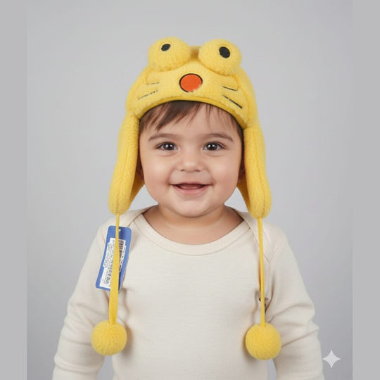 Rabbit Wool Cap With Adjustable Strap