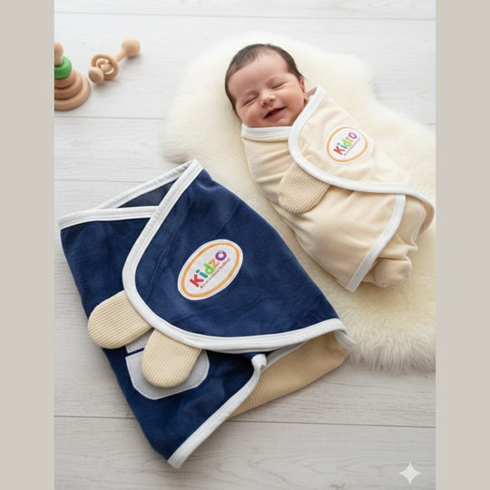 L/M Kidzo Baby Velvet Swaddle Bag Pack