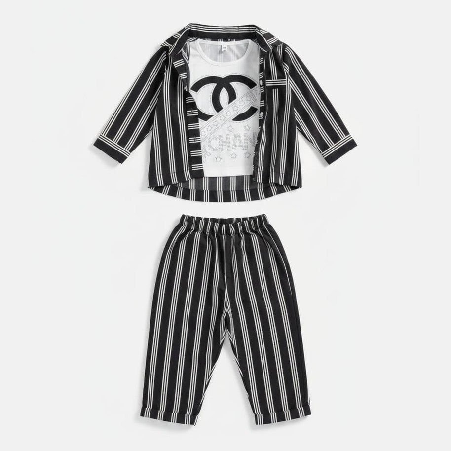 Girls Fancy Suit 3Pcs — D-4001 Trouser Shirt