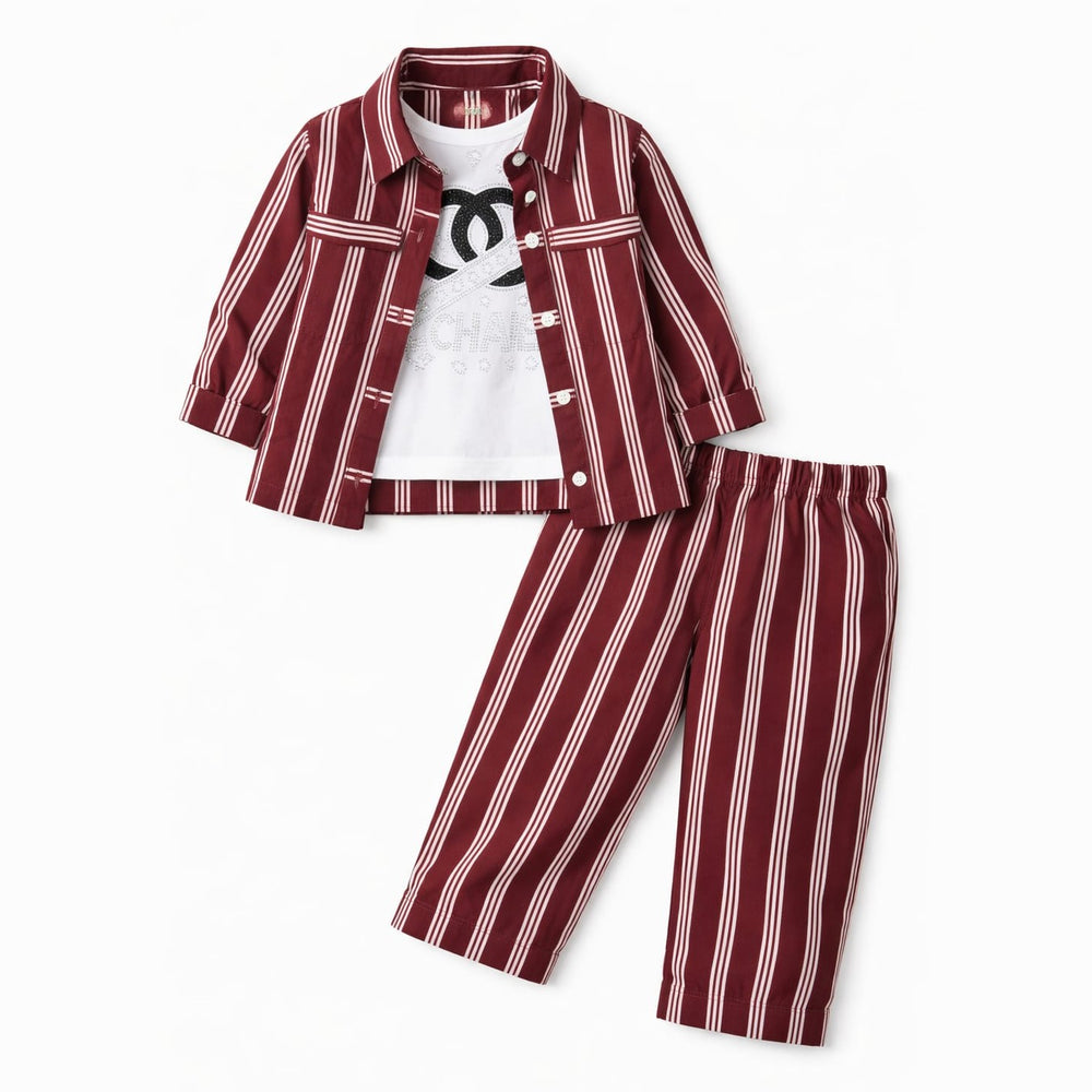 Girls Fancy Suit 3Pcs — D-4001 Trouser Shirt