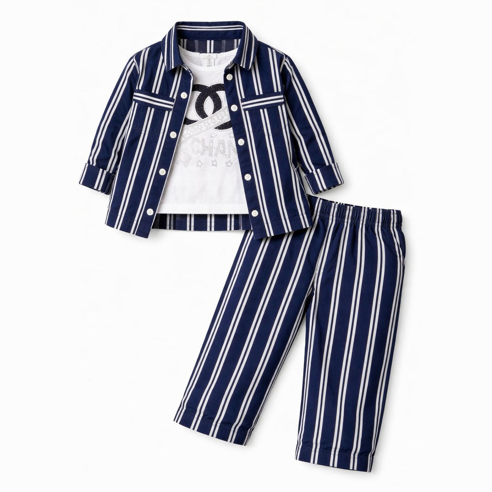 Girls Fancy Suit 3Pcs — D-4001 Trouser Shirt