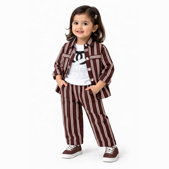 Girls Fancy Suit 3Pcs — D-4001 Trouser Shirt