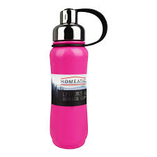 Homeatic Steel Water Bottle 500 Ml (Pink, Black, Blue)