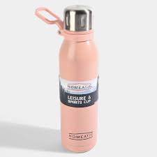 Homeatic Steel Water Bottle 700 Ml (Pink, Black, Gray)
