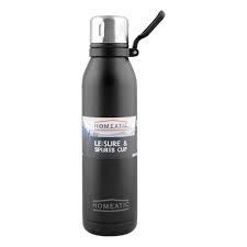 Homeatic Steel Water Bottle 700 Ml (Pink, Black, Gray)