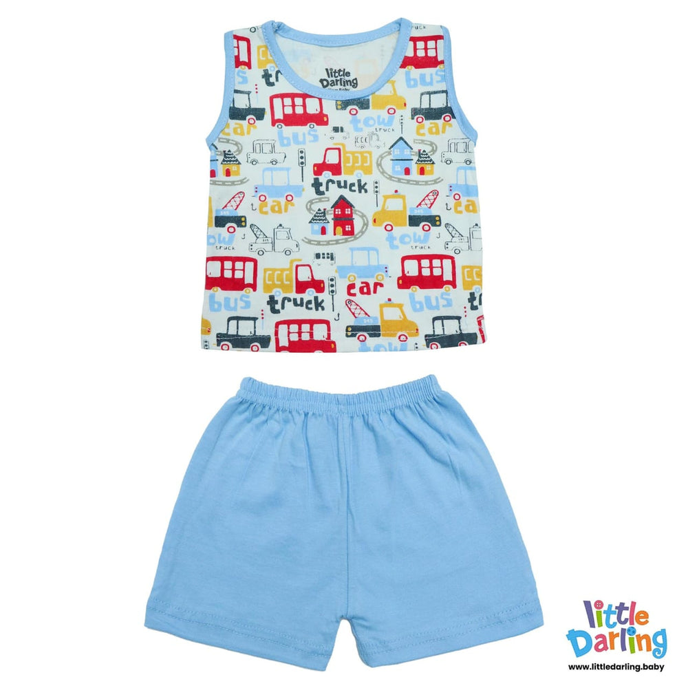 Little Darling Truck Sando Suit Set