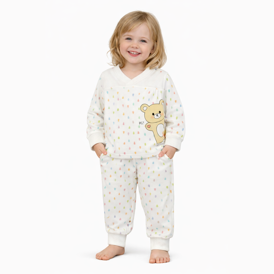 Bear print Tow Piece Suit