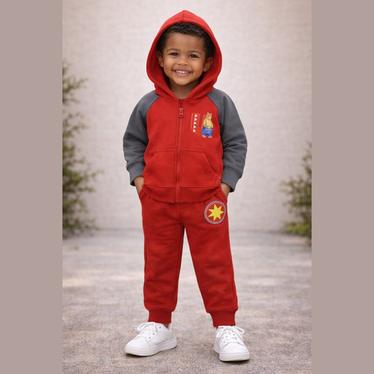 Little Drummer Bear Zip Hoodie Set
