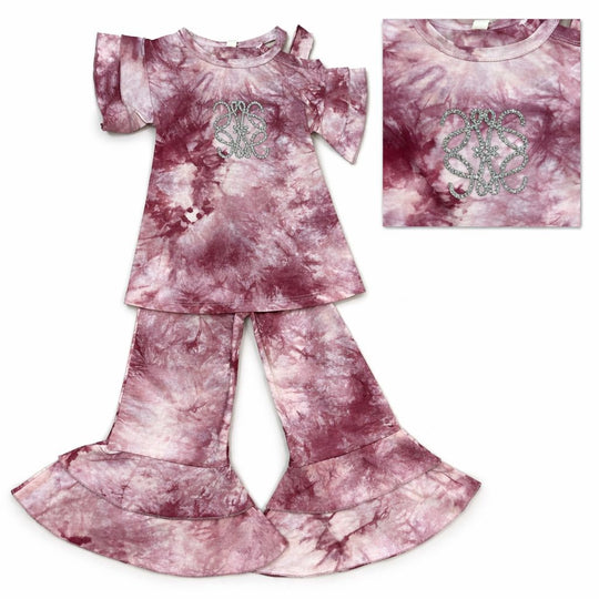 Girl Tie Dye Top With Bell Bottom Trouser