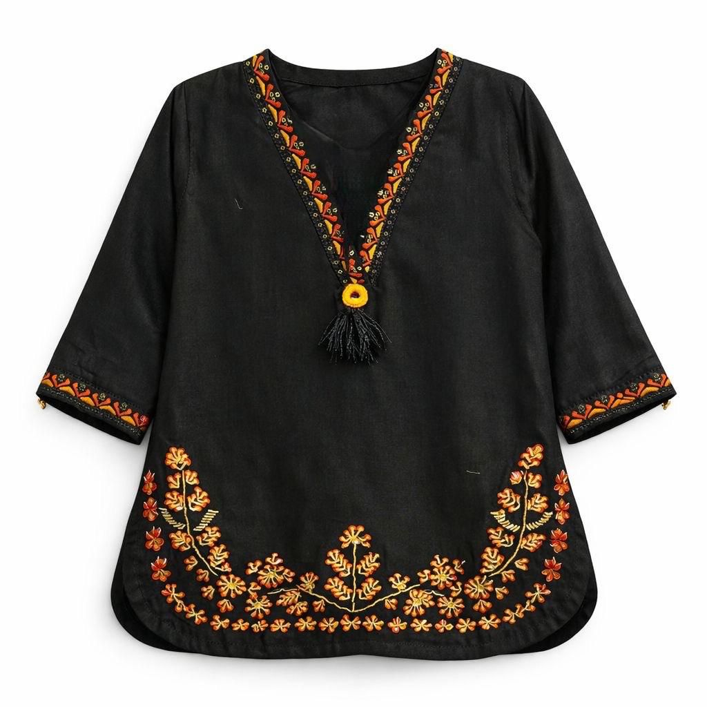 Girls Embroidered Party Wear Suit (3 Pcs)