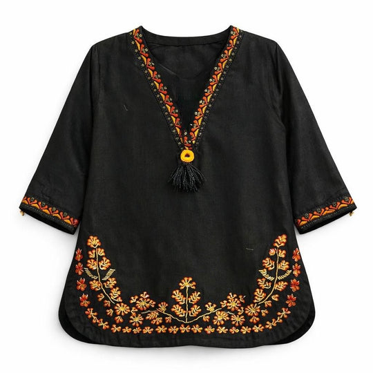 Girls Embroidered Party Wear Suit (3 Pcs)