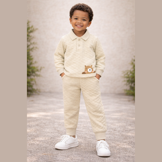 Honey Bear Print Two Piece Suit