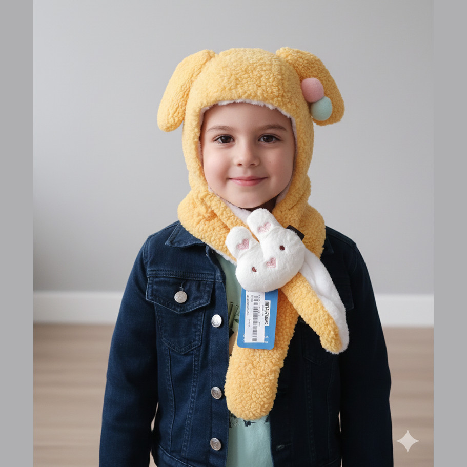 Large Wool Cap With Face Strap