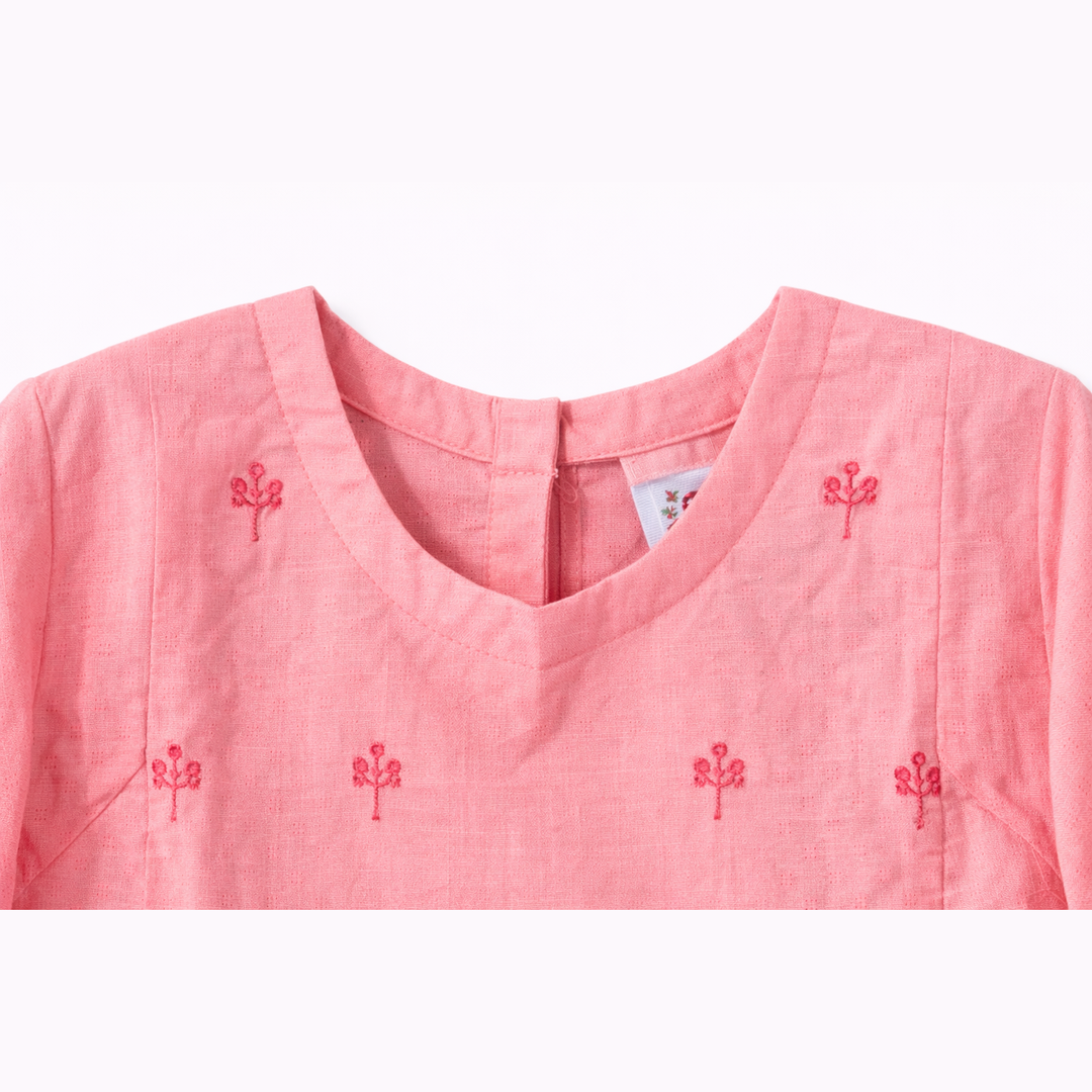 Pretty in Pink Embroidered 2PCS Frock Suit