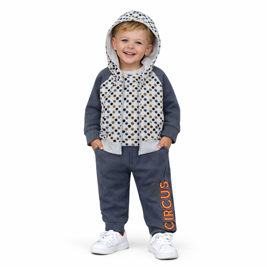 Kids Grey Zip Hoodie & Trouser Set
