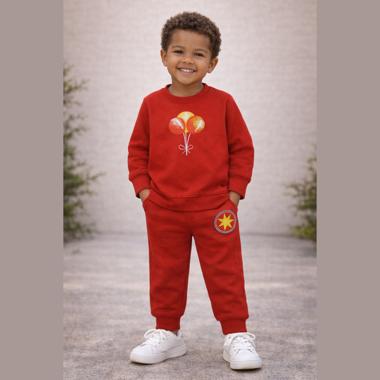 Cotton Blend Balloon Print Out Fit